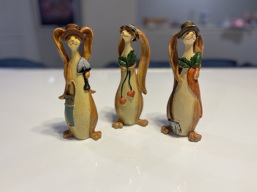 Resin rabbit figurines set - rabbit, figurines,